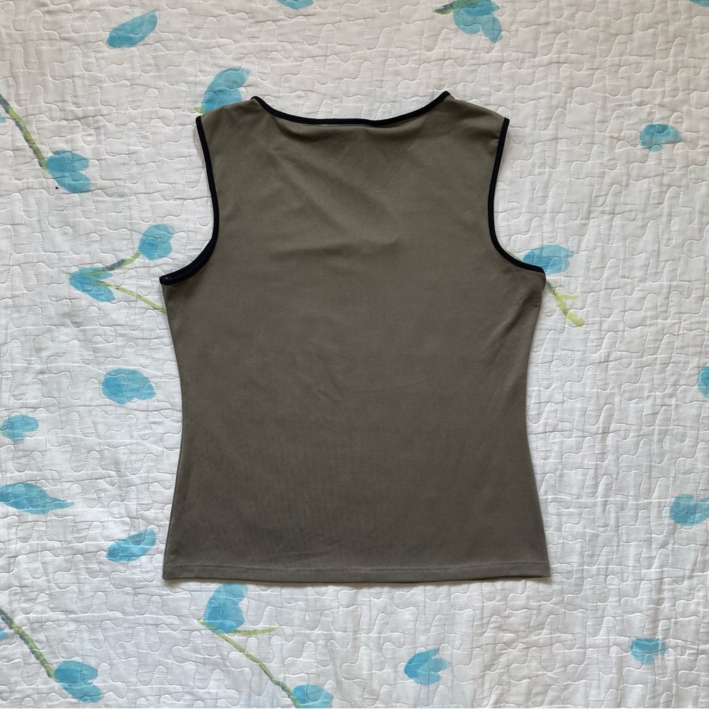 Vintage 90s Cyber Cut Out Tank Top 💿 - Picture 3 of 5